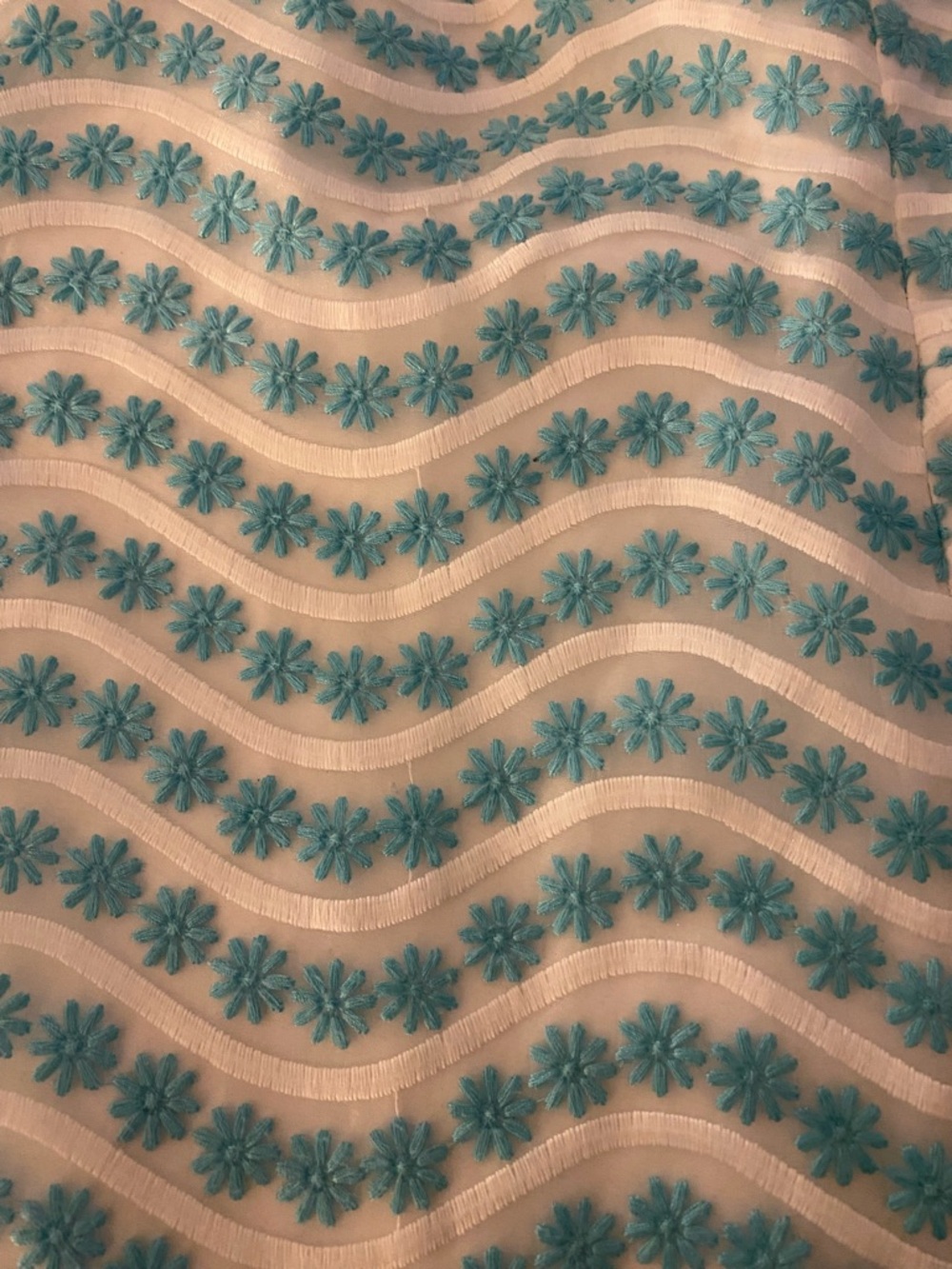 Lilly Pulitzer Strapless Aqua and White Wave-Print Dress - Picture 4 of 4